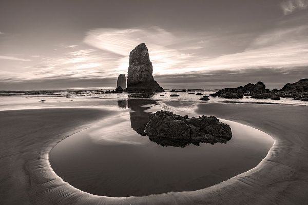 Haney, Chuck 아티스트의 Haystack Rock Pinnacles at low tide in Cannon Beach-Oregon-USA작품입니다.